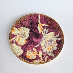 Anthropologie Mia Stoneware Canape Plate Pink Gold - New